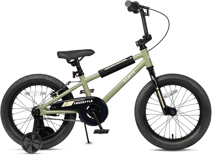 12 14 16 18 Inch Kids Bike BMX Style Bicycle with Training Wheels Coaster Brake for 2-10 Years Old Toddlers Boys Girls Multiple Colors