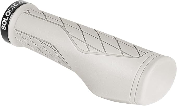 SOLODRIVE Ergonomic Design Mountain Bike Grips, Comfortable Bicycle Handlebar Grips, Single Lock-on and Non-Slip MTB Handle, Fit MTB, E-Bike, Hybrid, Scooter