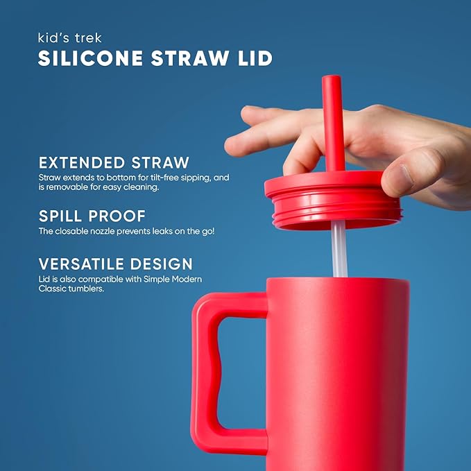 Simple Modern Kids 24 oz Tumbler with Handle and Silicone Straw Lid | Spill Proof and Leak Resistant | Reusable Stainless Steel Bottle | Gift Kids Boys Girls | Trek Collection | Sandy Seas