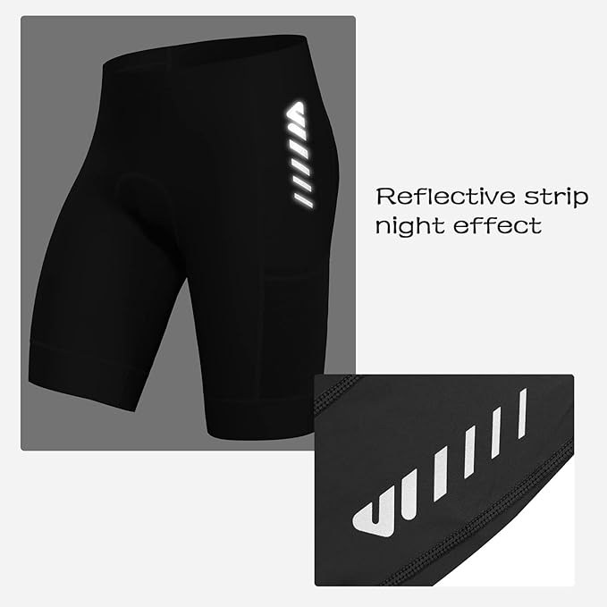 Wulibike Cycling Shorts Men Padded:Tights Highly Elastic Breathable Quick-Drying Road Bike Bicycle Shorts for Men Pockets