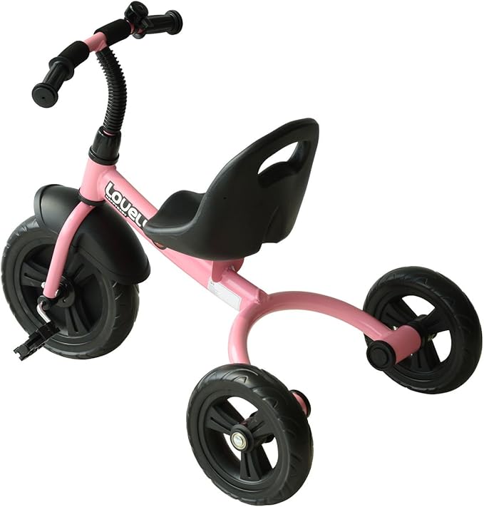 Qaba Toddler Tricycle, Kids Trike, 3-Wheel Bike for Toddlers 2-5 Years, Recreation Baby Tricycle for Boys and Girls with Bell Indoor Outdoor, Pink
