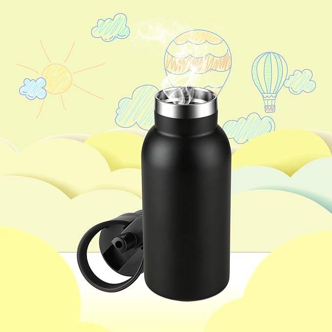 12oz Kids Water Bottle – Insulated Stainless Steel Bottle with Straw Lid, BPA-Free, Leak-Proof, for Toddlers & School Use