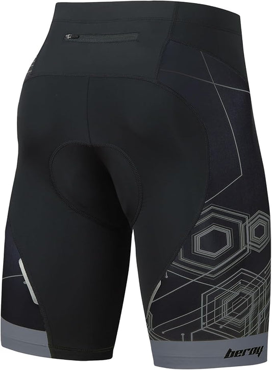 beroy Men's Comfortable Bicycle Cycling Pants, 3D Padded Bike Shorts