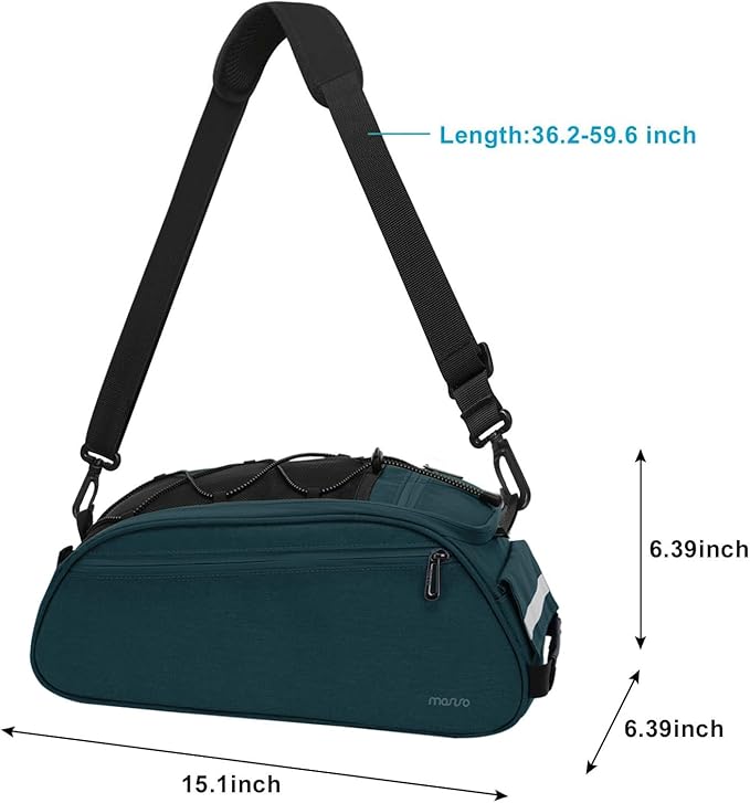 MOSISO Bike Rack Bag, Waterproof Bicycle Trunk Pannier Rear Seat Pouch Cycling Bike Carrier Backseat Storage Luggage Saddle Shoulder Bag