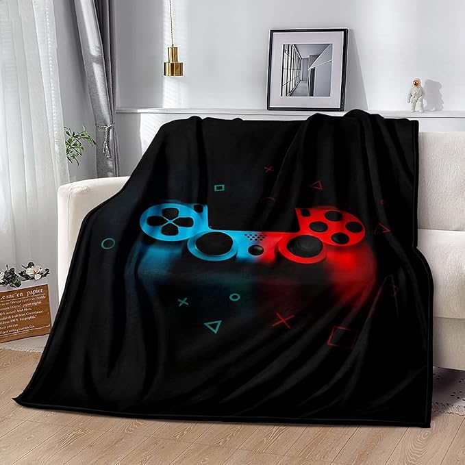 lirs Bedding Gaming Throw Blanket 60" x 50’’ Super Soft, Fleece, Gamer Gift for Couch Sofa for for Kids Boys Teens Video Game (MT-A07, 60’’x50)
