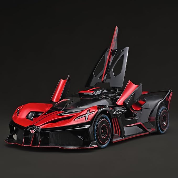 Toddler Car Toys 1/24 Diecast Cars Compatible for Bolide Model Car Collection,Spray Bolide Toy Car for Boys,Pull Back Cars with Light and Sound,Toy Cars for Boys Age 4-7（Red）