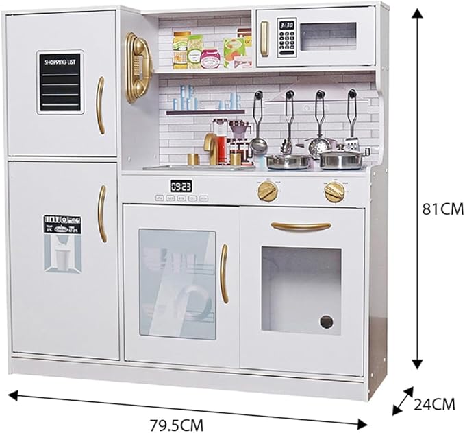 Kids Children Pretend Toy for Babies, Kitchen Playset & Play Kitchen Toy Set with Light, Sink with Faucet, Oven, Microwave, Kitchenware Set Accessories for Ages 3-8 Girls Boys