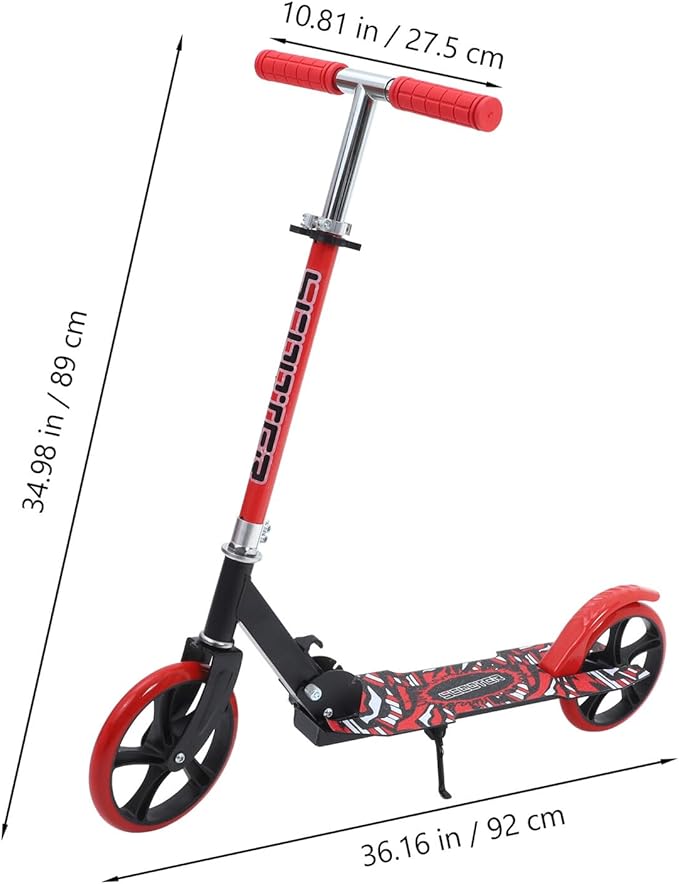 Folding Kick Scooter for Ages Lightweight Collapsible Scooter with Handlebar Height for Boys and Stable Balance Commuter Red