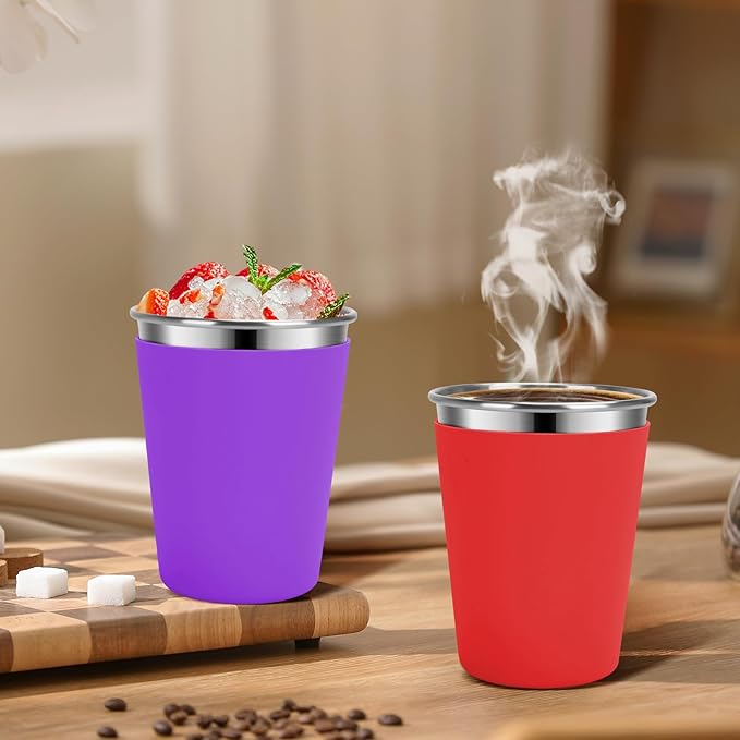 Kids Cups with Straws and Lids Leak Proof, 5 Pack 10oz Sippy Cups With Straws Spill Proof Cup for Toddlers, Stainless Steel Sippy Cup with Lid for Hot & Cold Drinks, Straw Cup for School, Outdoor