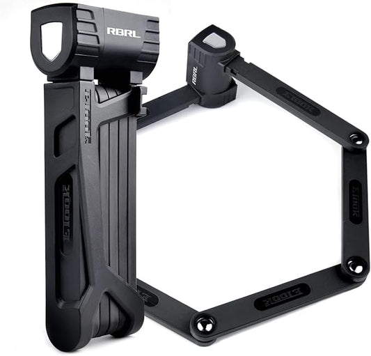 RBRL Bicycle Lock, 2.95 Ft Folding Locks, Heavy Duty Anti-Theft Chain Lock With Keys and Case for Bikes, E-Bikes or Scooters
