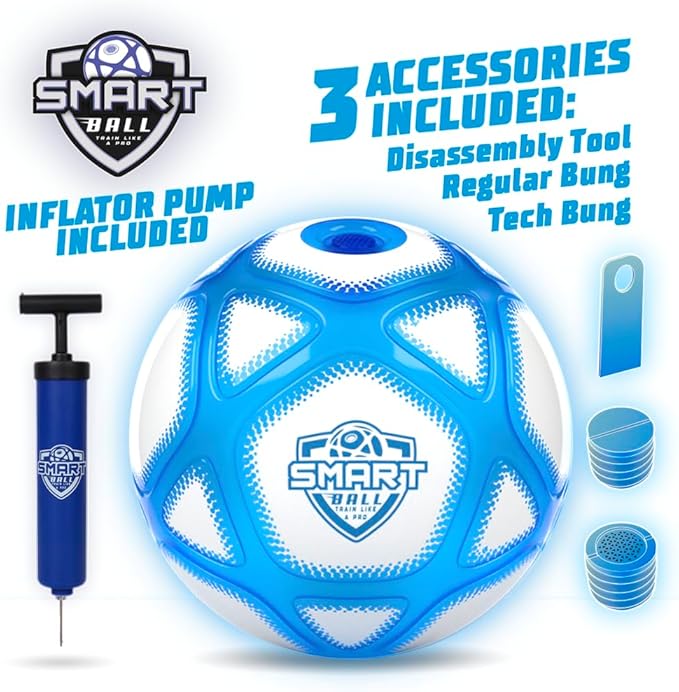 Official SBCB1-A2 Interactive Soccer Training Ball w/Pump - Gift f/Boys & Girls, Counting Ball w/Bright Lights and Voice Sounds - Tracks up to 100 Kicks w/Speaker - Size 5-2 Play Modes