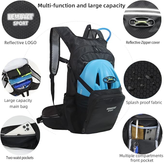 Hiking Daypack Waterproof Biking Backpack 15L Lightweight Durable Backpack for Ski Snowboarding Running MTB Cycling
