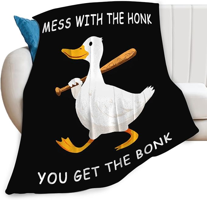 Duck Blanket for Kids, Funny Duck Lovers Fleece Blanket Gifts for Boys Girls, Warm Cozy Soft Flannel Stuff for Bed Sofa Couch 80" x 60"