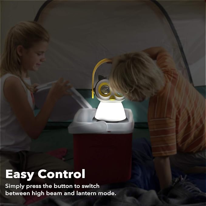Outdoor Equipment LED Camping Lantern & Headlamp Set for Kids, FANT.LUX Battery Powered Night Light for Emergency, Hurricane, Lightweight Tent Lamp (Owl Set)