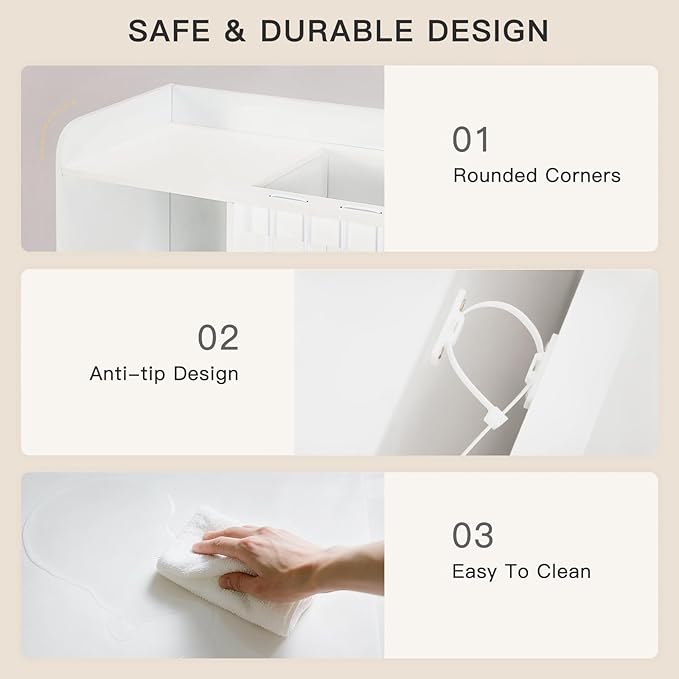 Wooden Stuffed Animal Storage, Toy Storage Organizer with 6 Cubbies, Kids Bookshelf Toy Shelf for Playroom, Nursery, and Bedroom