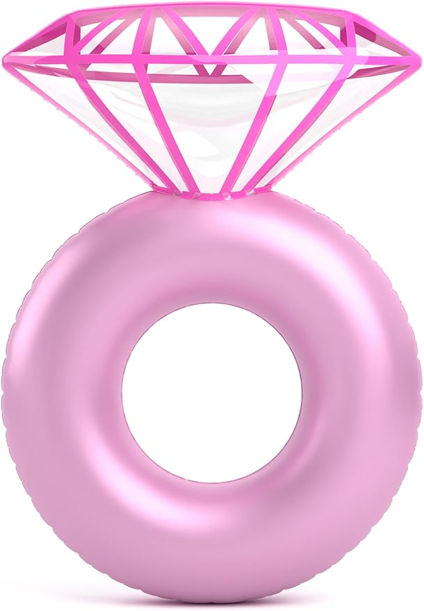 Jasonwell Inflatable Diamond Ring Pool Float - Engagement Ring Bachelorette Party Float Stagette Decorations Swimming Tube Floaty Outdoor Water Lounge Floats for Adults