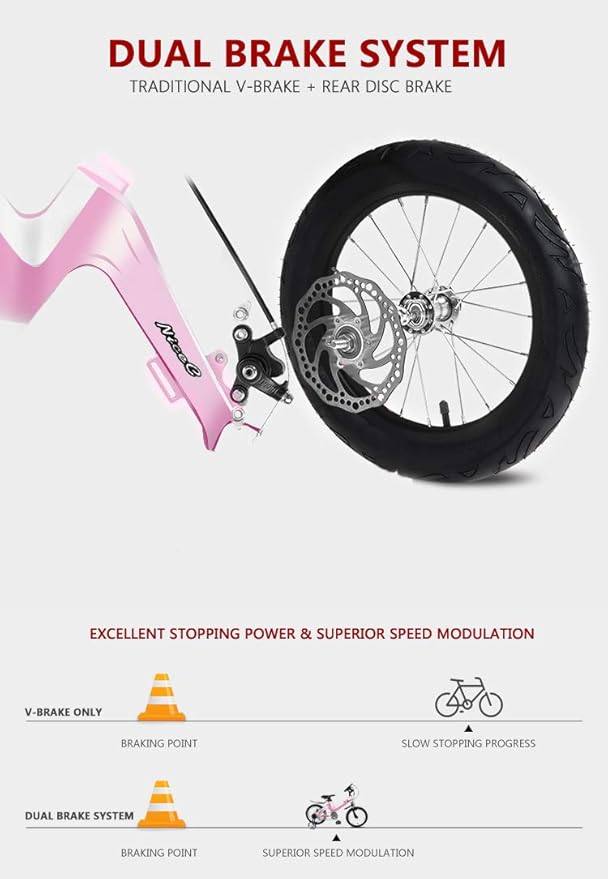 Nice C Training Wheel Bike, Kids Bike Boys Girls, BMX Mountain with Dual Disc Brake 12-14-16-18 inch