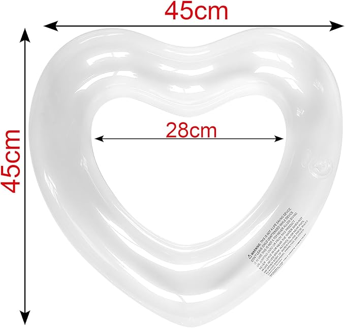 ZHUYNXIR Heart Swimming Pool Float Loungers Tube, Water Fun Beach Party Toys for Kids，Birthday Scene Layout Props.