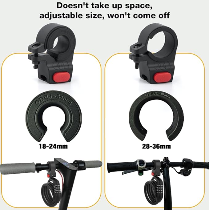 E Scooter Lock, Bike Combination Cable Locks Compatible with Xiaomi M365/Max/GXL/Ninebot/Segway/Motor/Bicycle Lock 4 ft Long/0.472In Scooter Anti-Theft Ideal 4 Digit/12 Steel Cable