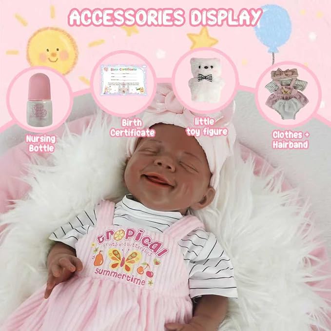 17.72 in Full Silicone Reborn Baby Dolls, 1:1 Lifelike Newborn Dolls Non Vinyl Realistic Reborn Toddler Dolls Boy Washable Sleeping Doll