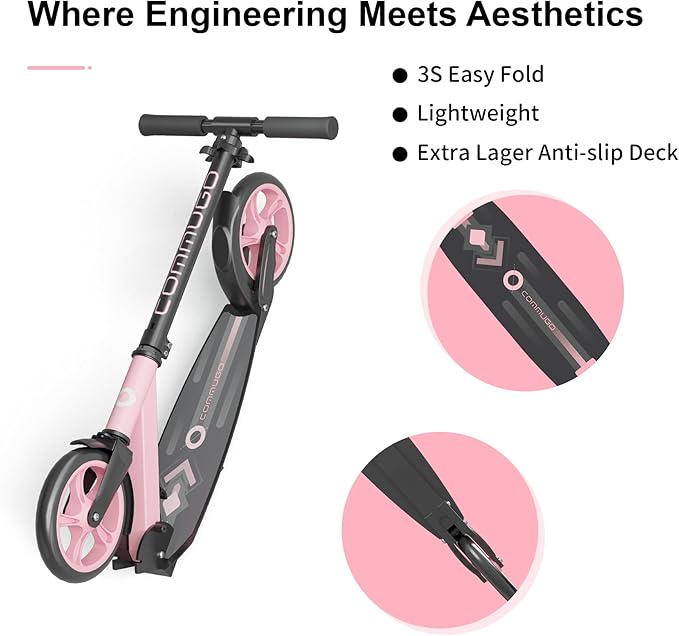 Kick Scooter for Kids 5-12, Teens, Foldable Lightweight Adult Scooter with 8 Inch Wheels, Max Load 240 LBS, Gift for Childs
