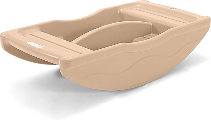 Simplay3 Two Sided Rock and Roll Teeter Totter Seesaw and Climbing Bridge, Fits up to Four Children and Kids for Rocking and Climbing - Indoor/Outdoor, Made in USA (Latte)