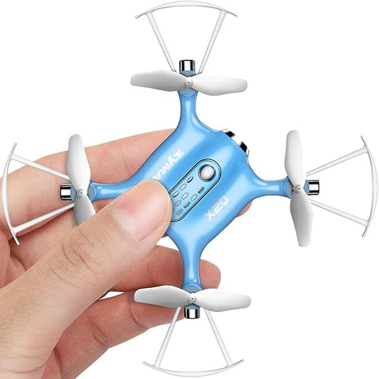 SYMA Drone for Kids, Easy Pocket RC Quadcopter with Altitude Hold, 3D Flips, Speed Switch Modes, Headless Mode, Protection Guards Helicopter Gift for Boys Girls Light Blue