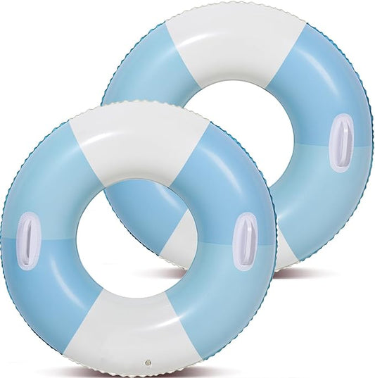 Swimming Pool Tubes-2PCS Inflatable Pool Floats for Adult Swim Ring Pool Floaties Inflatable Swimming Pool Raft Party Water Summer Beach Lounger Float Party Supplies