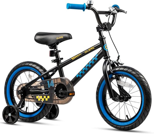 Glerc NuNu 12 14 16 Inch Kids Bike BMX Style for 2-8 Years Old Boys Girls, Toddler Bicycles with Training Wheels & Coaster Brake, Multiple Colors