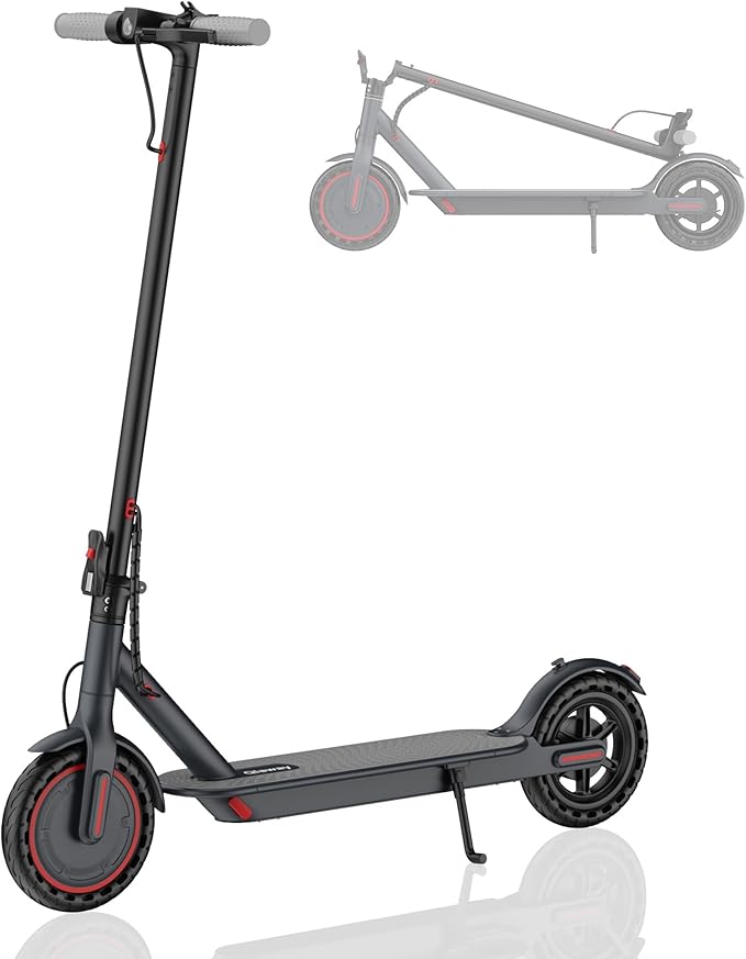 Electric Scooter for Adults - 350W/500W Motor, 8.5"/10" Solid Tire, Top Speed 19 MPH, Max 16-22 Miles Ranges, Load 265LBS, Aluminum Alloy Frame Foldable Commuting Escooter for Adults & Teens