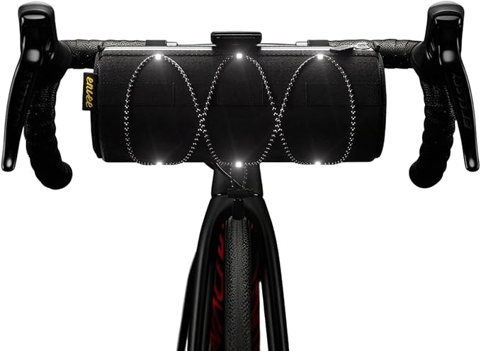 Bike Handlebar Bag,2.2L bike Front Bag with Shoulder Strap Bicycle Accessories Waterproof Handy Bicycle Barrel Bags Frame Storage Roll Bag for cycling Black