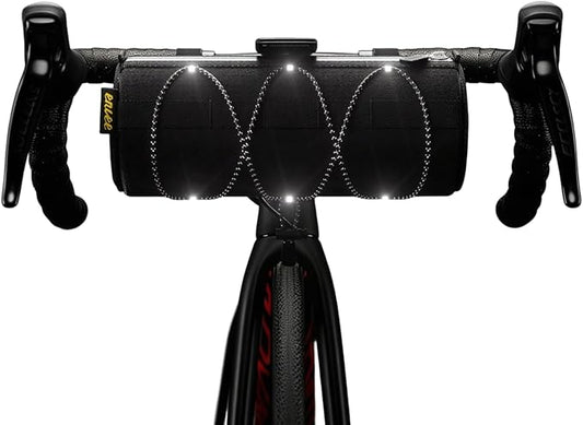 Bike Handlebar Bag,2.2L bike Front Bag with Shoulder Strap Bicycle Accessories Waterproof Handy Bicycle Barrel Bags Frame Storage Roll Bag for cycling Black