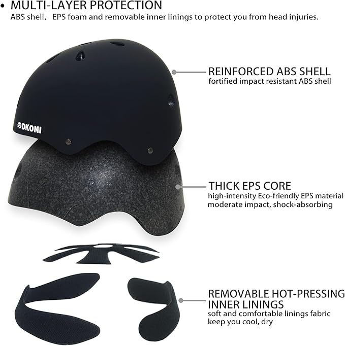 Kids Bike Helmet, Adjustable and Multi-Sport, from Toddler to Youth, 3 Sizes