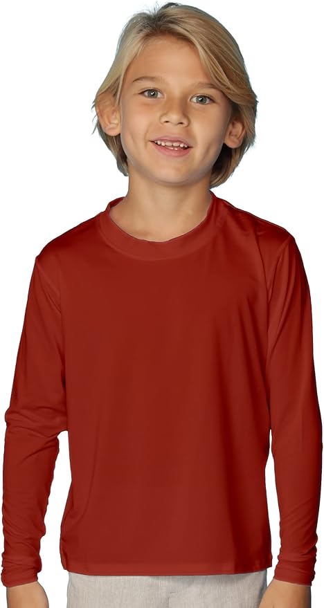 INGEAR Boys' Rash Guard UPF 50+ Swim Shirt - Lightweight, Quick-Dry, Durable Sun Protection for Swimming, Sizes XS-XL