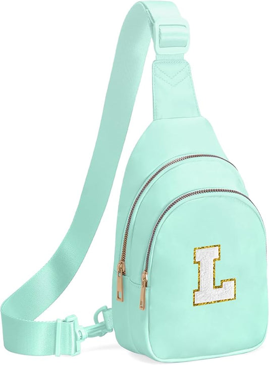 Birthday Gifts for 7 8 9 10 11 12 13 Year Old Girls Small Initial Sling Bag Cross Body Bag Fanny Pack for Girls