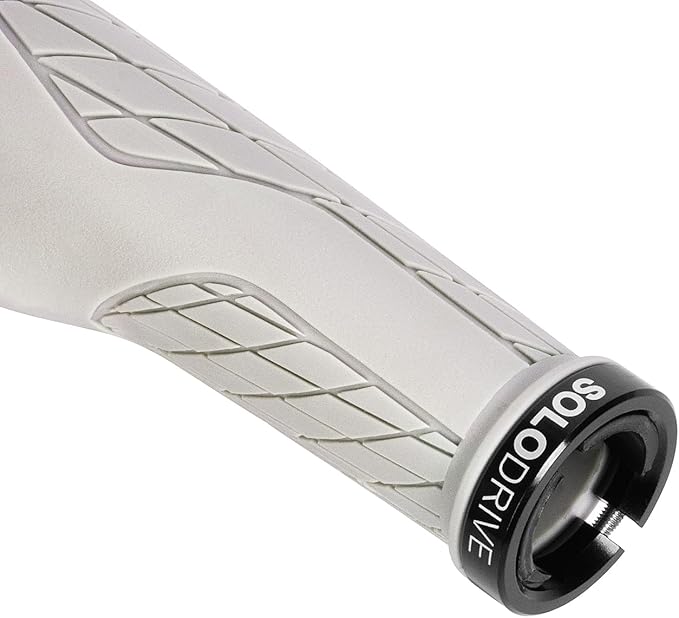 SOLODRIVE Ergonomic Design Mountain Bike Grips, Comfortable Bicycle Handlebar Grips, Single Lock-on and Non-Slip MTB Handle, Fit MTB, E-Bike, Hybrid, Scooter