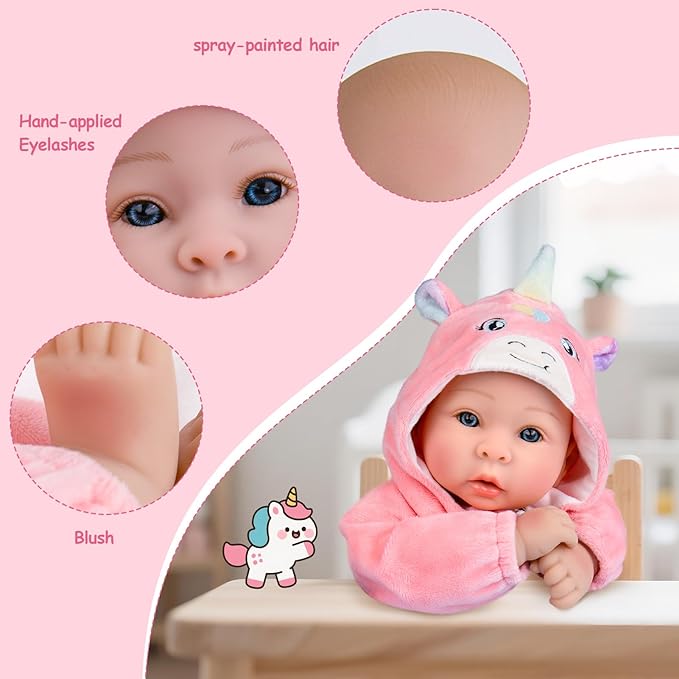 Aori 17 Inch Baby Dolls Realistic Doll with Ultra Real Life Soft Body & Pink Outfits for Girls 3+ | Pretend Play, Dress Up, Nursery Decor