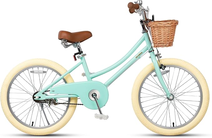 Petimini Girls Bike with Basket for 2-12 Years Old Kids, 12 14 16 18 20 Inch Bicycle with Bell Training Wheels Basket, Multiple Colors