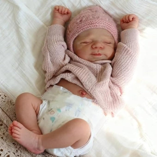 Realistic Reborn Baby Dolls Girl 19 inch Sleeping Lifelike Newborn Baby Dolls, Real Life Baby Dolls with Cute Soft Vinyl Body for Kids Age 3 +