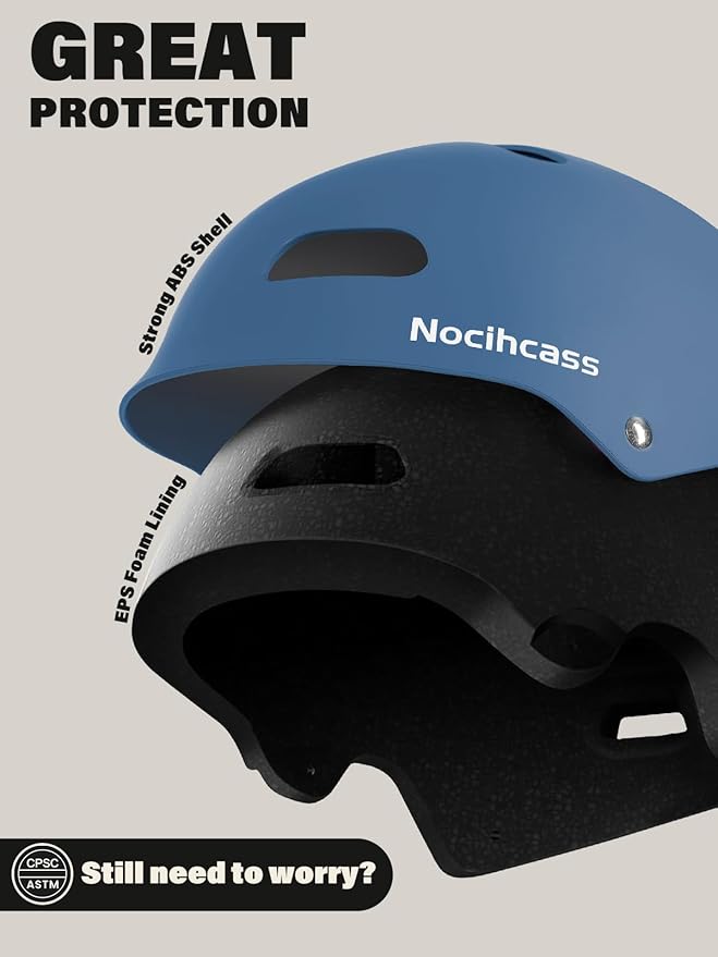 Skateboard Bike Helmet,Multi-Sport with Premium Safety & Ventilation,Shock-Absorbing,Adjustable for Cycling Scooter Commuter Skate Protection for Youth Adult