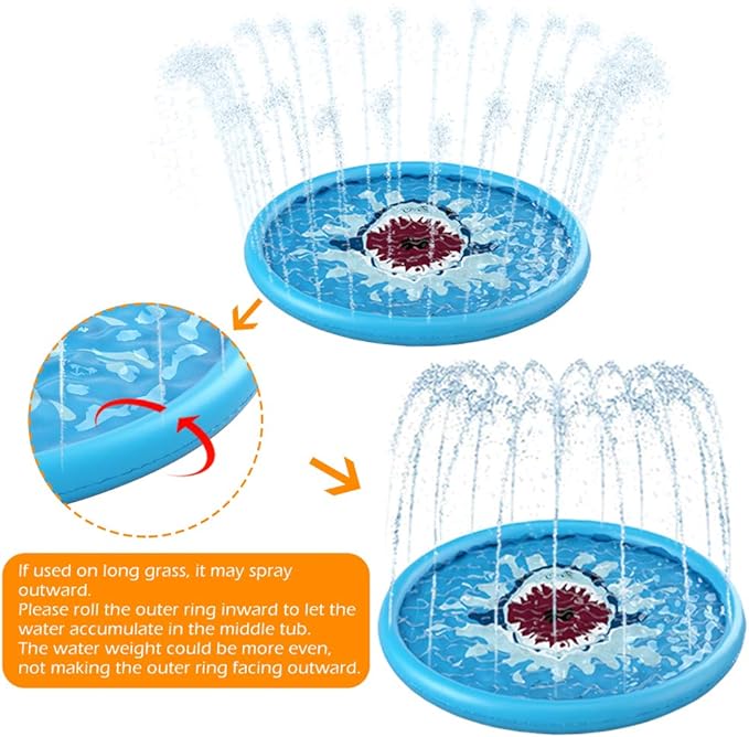 Jasonwell Splash Pad Sprinkler/ Play Mat for Kids, Outdoor Water Toys Inflatable for Baby Toddler Boys Girls Children Age 18+ Months ,Outside Backyard Dog Pool
