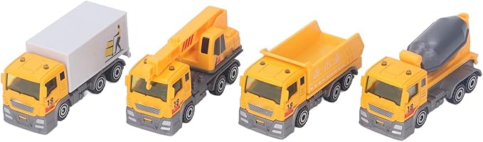 TOPINCN Children Engineering Vehicle Toys Construction Cars Toy Set Plastic Alloy Durable with 4 Mini Vehicles for Toddlers Kids Play