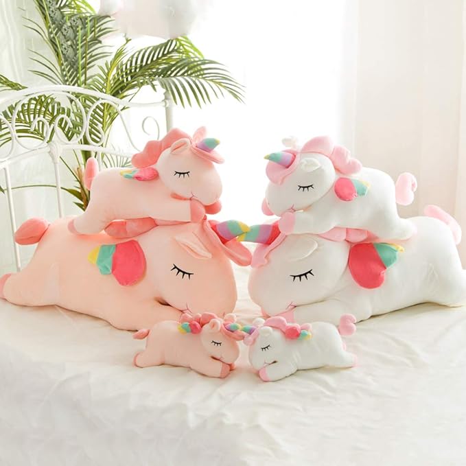 Unicorn Stuffed Animal, Soft Unicorn Plush Hugging Pillow Toy Gifts for Kids (White, 19.6 in)