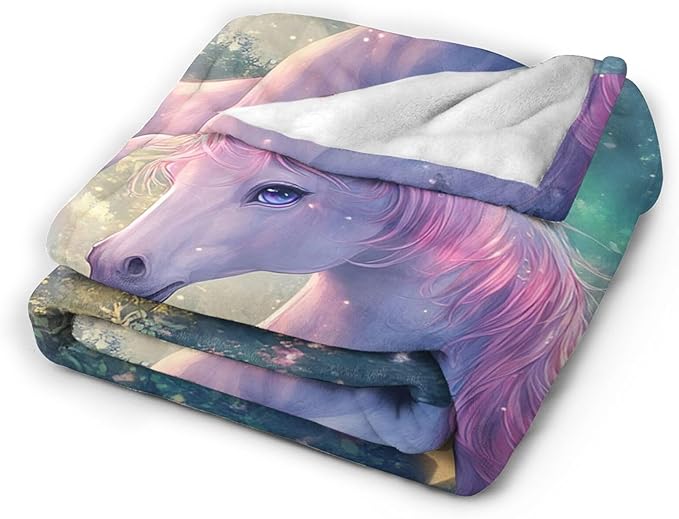 Unicorn Blanket Gifts for Girls Women Unicorn Forest Throw Blankets Cozy Plush Fleece Flannel Fuzzy for Kids Bed Decor 60"X50"