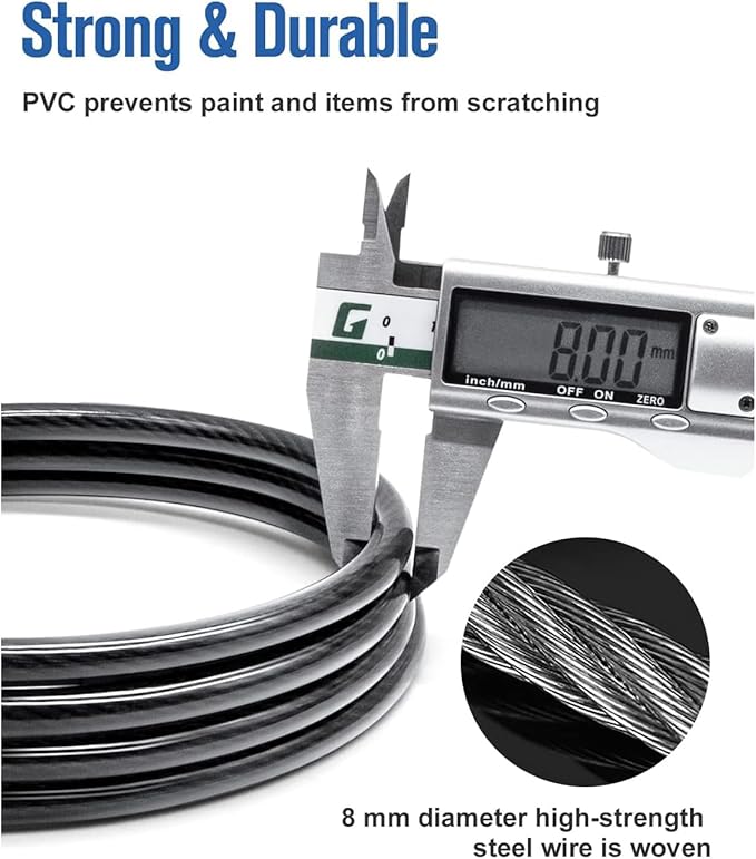 NDakte Bike Lock, Extra Long Straight Cable Lock(6ft to 27ft) with Resettable Combination, Unique Male Narrow Designed to Especially Suitable for Kayak, Scooter and Paddle Boards Canoe Jet Ski