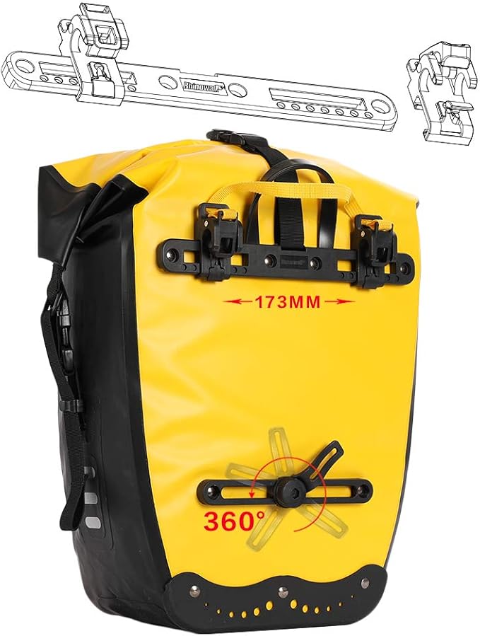 Rhinowalk Bike Bag Waterproof Bike Pannier Bag for Bicycle Cargo Rack Saddle Bag Shoulder Bag Laptop Pannier Rack Bicycle Bag Professional Cycling Accessories