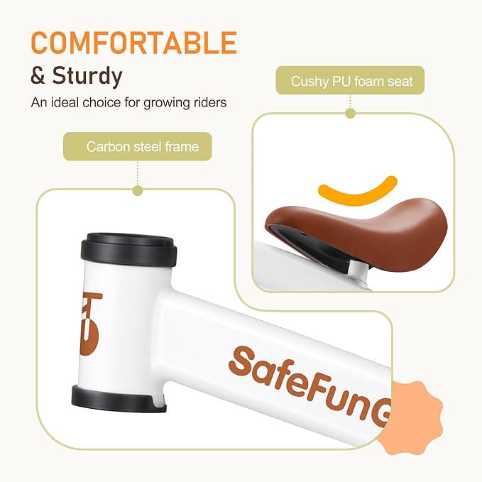 Colorful Lighting Baby Balance Bike Toys for 1 Year Old Girl Gifts, Balance Bike 1 Year Old No Pedal, 12-24 Months Toddler Ride on Toys with 4 Silent Wheels & Soft Seat, 1st Birthday Gifts, White