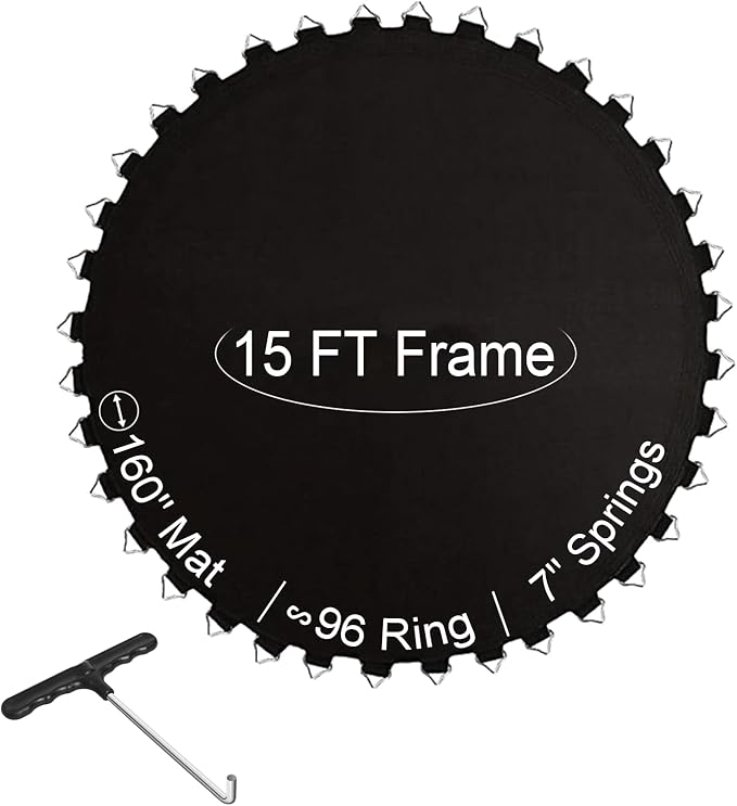 Ketofa 12FT 14FT 15FT Trampoline Mat Replacement, Fits 5.5" Springs 72 80 V-Hooks Round Trampoline Frame,Premium Trampoline Jumping Mat (Excluding Frame and Spring)