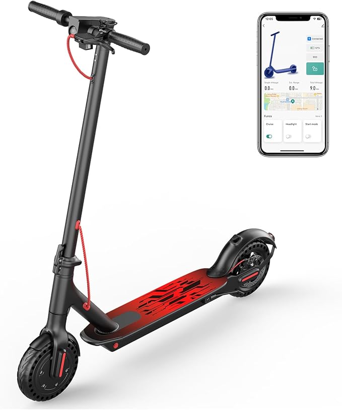 Electric Scooter for Adults, 650W Peak Powerful Motor, Top Speed 21MPH, 23 Miles Long Range, Foldable E Scooter for Adults, 8.5" Solid Tires Commuting Kick Scooter with APP Control, Dual Braking