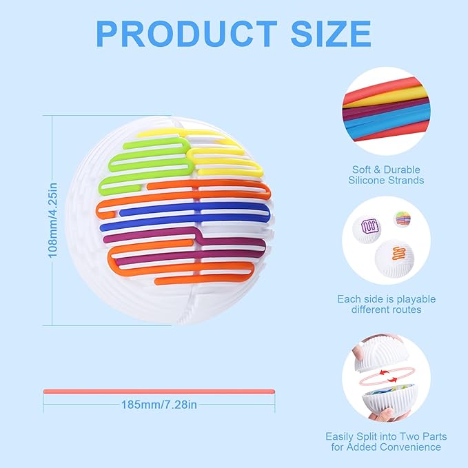 Sensory Fidget Toys Activity Ball Includes 24 Strings for 3+ Kids & Adults with Autism, Calming Anxiety ADHD Occupational Therapy Toys